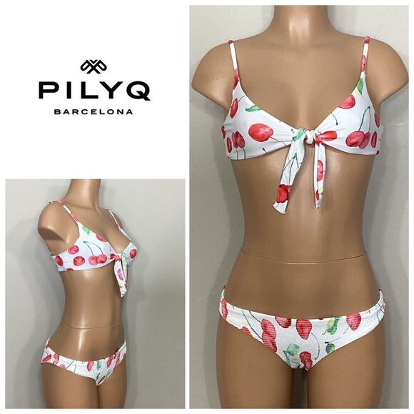 New. Pilyq cherries bikini set. Normally $149. - Picture 1 of 11